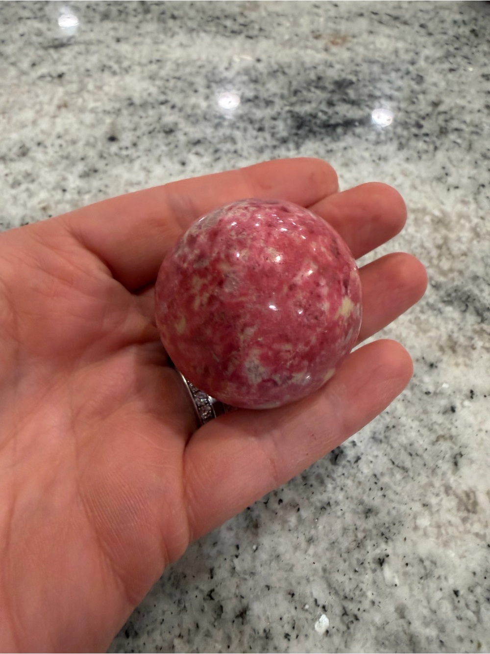 Pink Stone Sphere Decorative Jewelry Accent